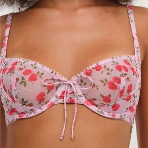 Floral Pink Underwire Bra